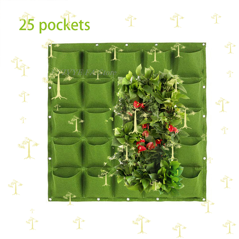 Bonsai Vertical Garden - 25 карманов, настенные подвесные мешки для