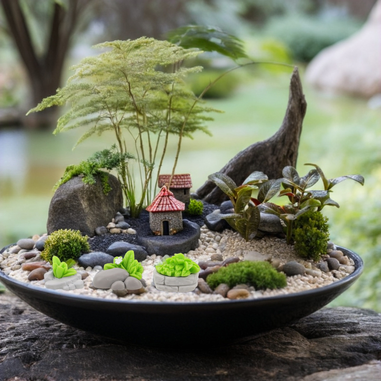 12 шт. миниатюрных искусственн – обзор и цена Bonsai Garden Layout