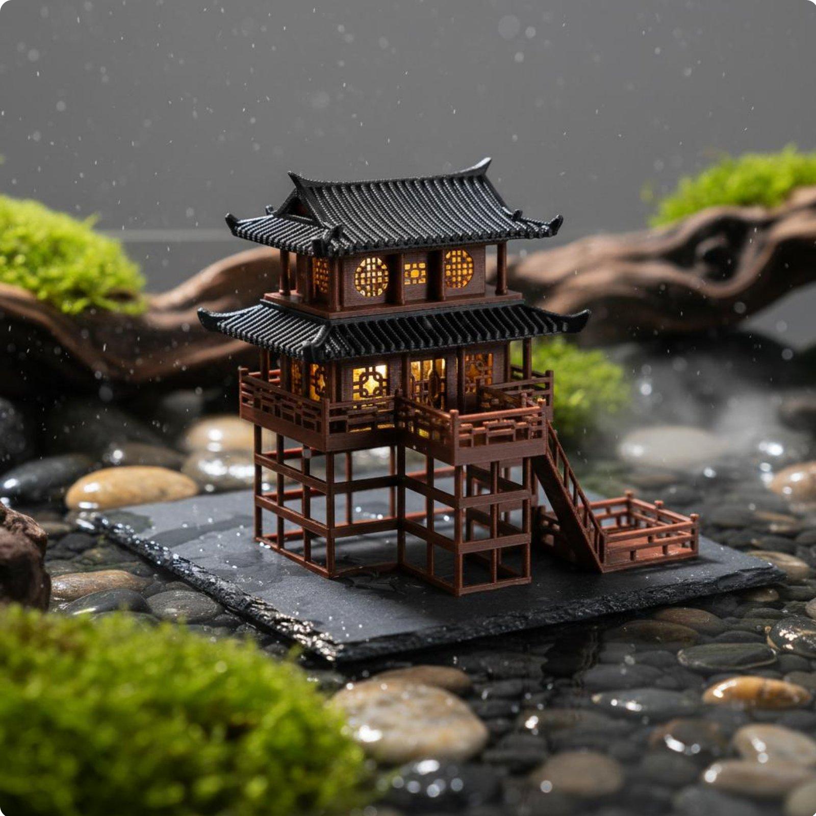 Настольная пластиковая пагода- – обзор и цена Us Bonsai Garden